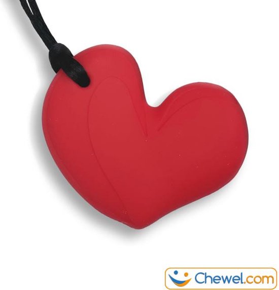 Bijtketting Hartje kauwketting - Hart - Rood - Chewel ® van Chewel®