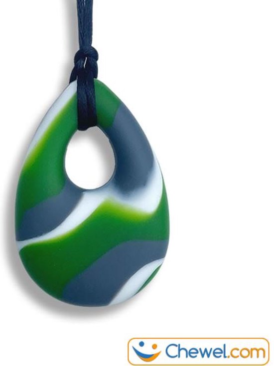 Bijtketting Kauwketting - Druppel Camouflage - Chewelry - Groen van Chewelry