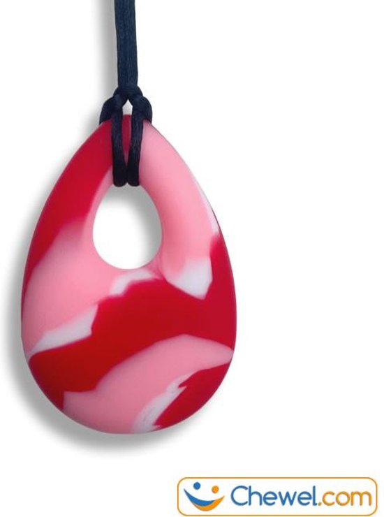 Bijtketting Kauwketting | Druppel Camouflage | Chewelry - Roze van Chewelry