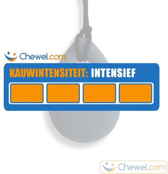 Bijtketting Kauwketting - Druppel - Chewelry - Donkergrijs - Chewel ® van Chewel®