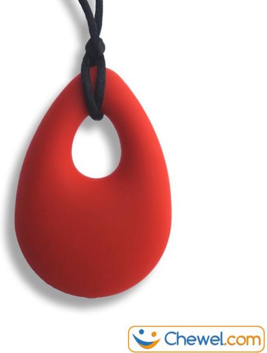 Bijtketting Kauwketting - Druppel - Chewelry - Rood - Chewel ® van Chewel®