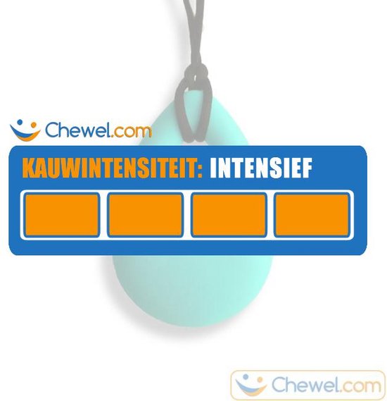 Bijtketting Kauwketting - Druppel - Chewelry - Turquoise - Chewel ® van Chewel®