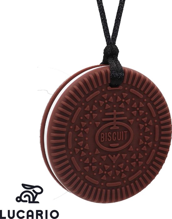 Bijtketting - Kauwketting | Koekje - Biscuit patroon Bruin van Merkloos