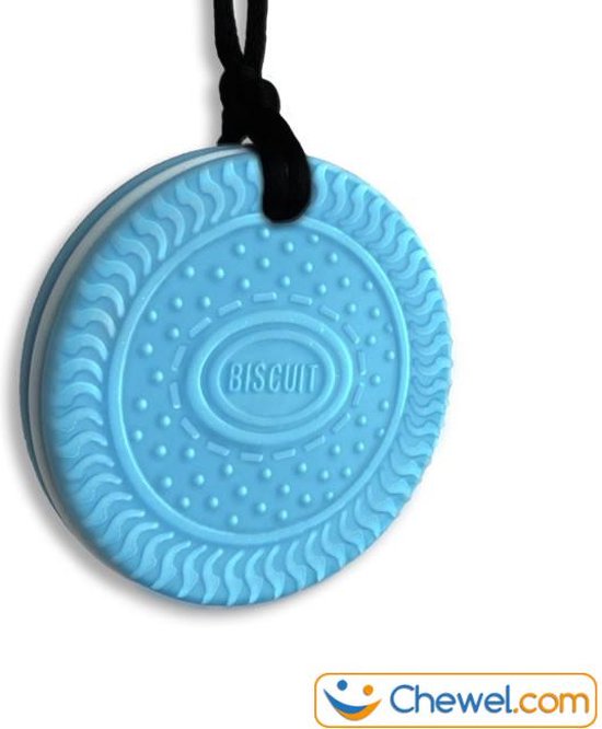 Bijtketting Kauwketting - Koekjes! - 4 kleuren - Blauw - Chewel ® van Chewel®