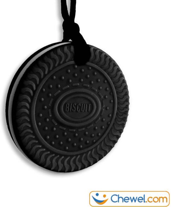 Bijtketting Kauwketting - Koekjes! - 4 kleuren - Zwart - Chewel ® van Chewel®