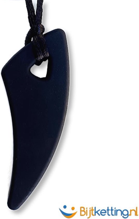 Bijtketting Kauwketting Wolf | Stoere Wolventand - Zwart van Chewigem