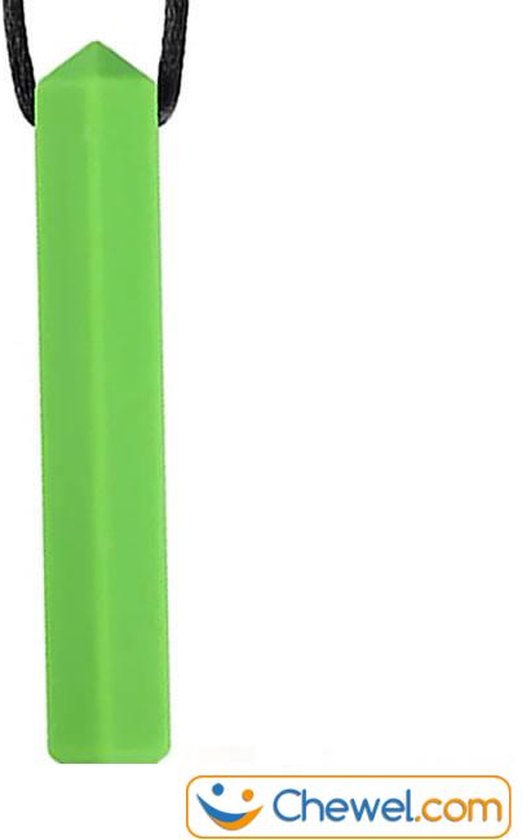 Bijtketting Lange Kristal - Basic staafje lang - Diverse kleuren - Groen van Chewigem