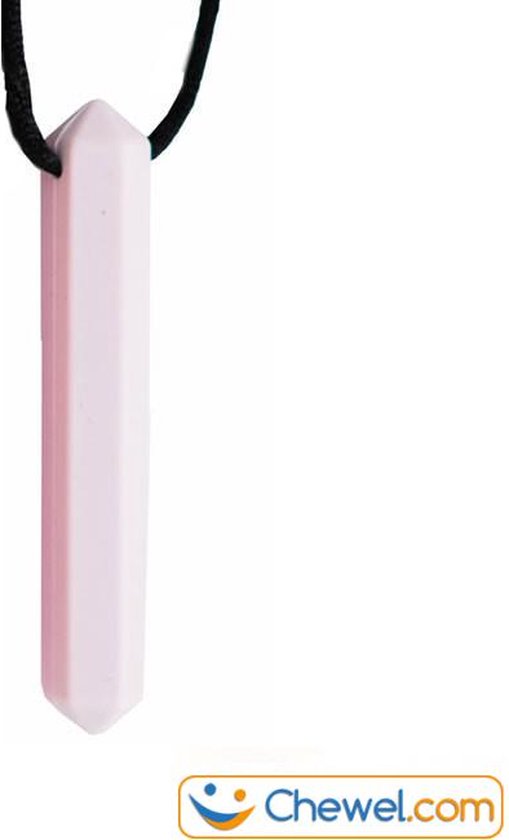 Bijtketting Lange Kristal - Basic staafje lang - Diverse kleuren - Lichtroze - Chewel ® van Chewel®