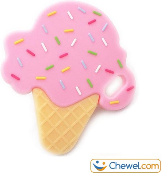 Bijtketting  | Lekker ijsje kauwketting | Roze (aardbei) | Chewel ® van Chewel®