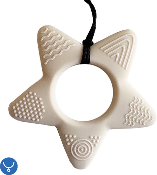 Bijtketting Ster - Beige van Merkloos