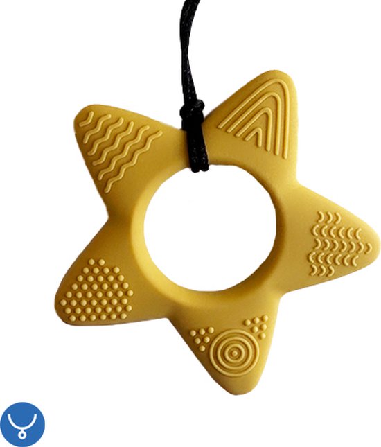 Bijtketting Ster - Honinggeel van Chewigem