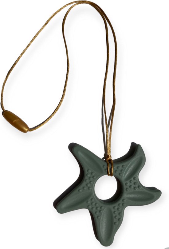 Bijtketting | Zeester | Groen | Goud van Chewigem