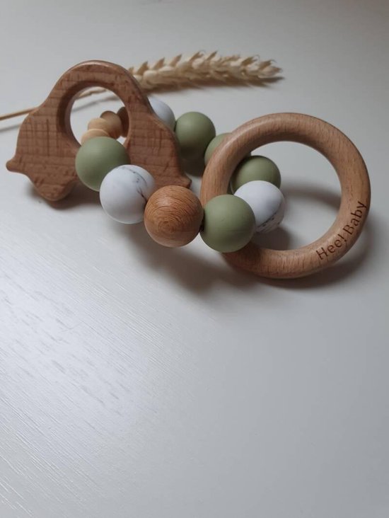 Bijtring baby, babyspeelgoed, babygift, kraamcadeau, auto rammelaar van Merkloos