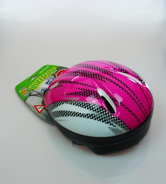 Bike Fun Kinderhelm M50-54 Roze Strepen van Bike Fun