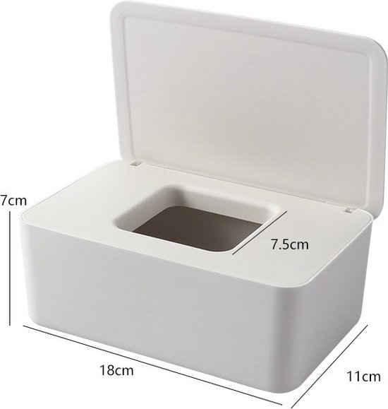 Billendoekjes Houder - Box Etui Wit - Wipe Opberger - Vochtige Tissuehouder - Vochtig Toiletpapier van Merkloos