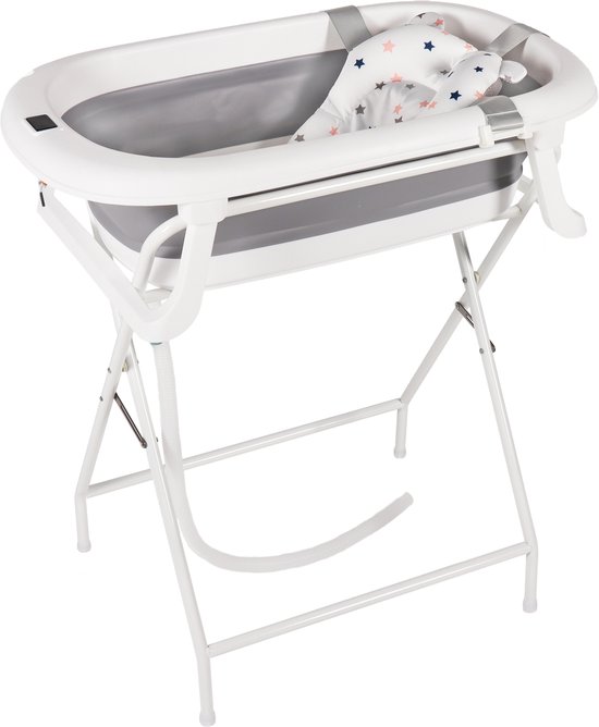 BimbelBoo - Baby Bad met Ingebouwde Thermometer - Babybad met Standaard - Baby Bad Set - Baby Badset - Baby Badje - Babybad - Baby Badje - Baby Badje met Standaard - Babybadje - Kinderbad van BimbelBoo