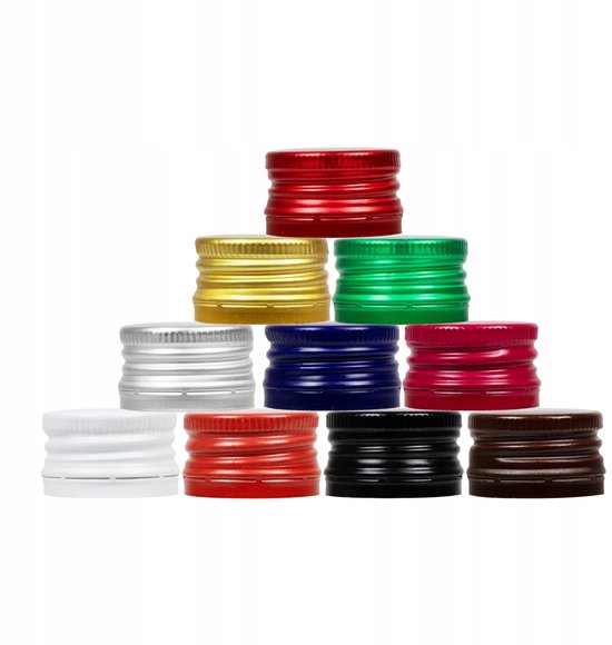 Bimberek - Aluminium Flessen Doppen - 28mm - Diverse Kleuren - 10 Stuks