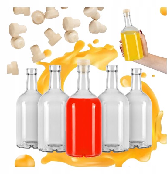 Bimberek Blanka Serie - Moderne Fles - 500ml - Met Kurk - Voor Dranken