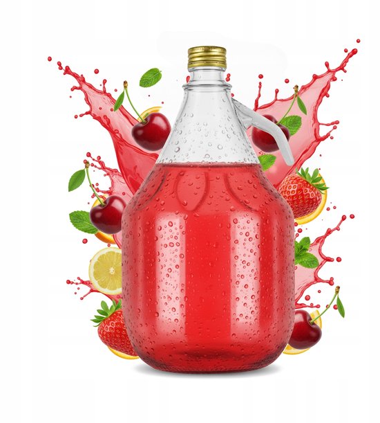 Bimberek DAMA Serie - Glazen Fles voor Wijn - 3 Liter - Met Handvat en Dop