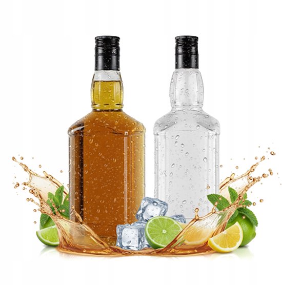 Bimberek Daniels Serie - Glazen Fles voor Whisky - 500ml - Decoratief - Hoogwaardige Kwaliteit