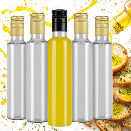 Bimberek DORICA - Glazen Fles - 250ml - Heldere Glazen Fles - Met Schroefdop