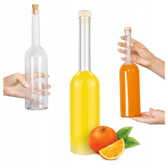 Bimberek - FENICE Serie - Glazen Fles - 500ml - Met Kurk - Elegant Design