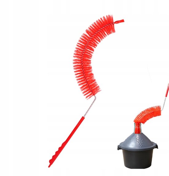 Bimberek - Flessenborstel - Gebogen - Ergonomische Handgreep - Rood