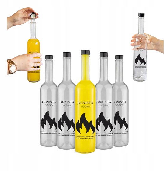 Bimberek Futura - Glazen Fles - 500ml - Zwarte Dop - Ognista Vodka