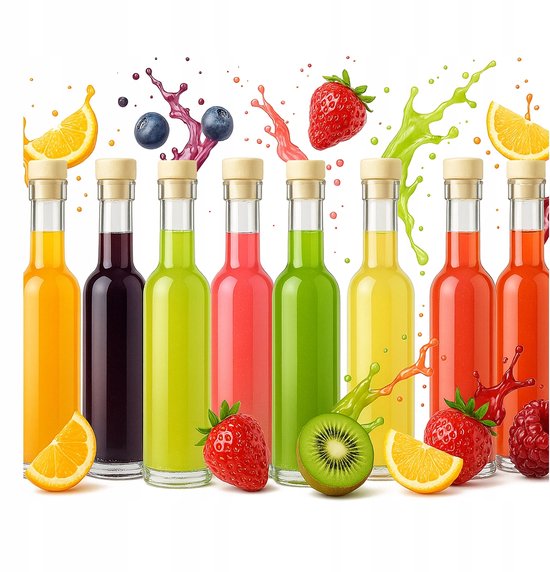 Bimberek Futura Serie - Glasflessen - 250ml - Met Kurk - Voor Alcohol