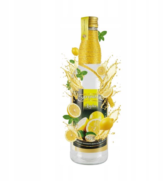 Bimberek - Glazen Decoratieve Fles - 500ml - Cytrynówka - Monopol