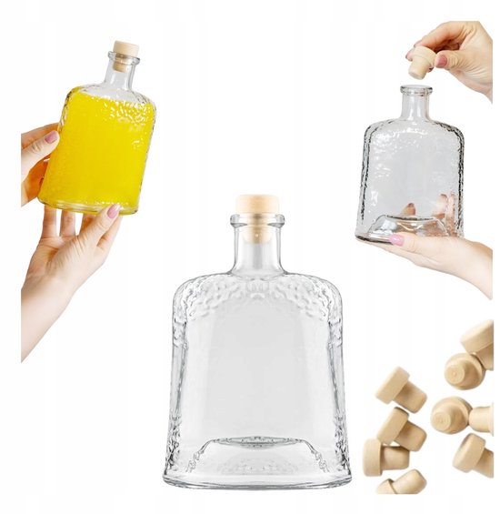 Bimberek - Glazen Fles - 500ml - Met Stop - Voor Wijn en Likeuren