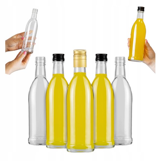 Bimberek Iskra Serie - Glazen Flessen Set - 250ml - Voor Alcohol, Sap en Wijn
