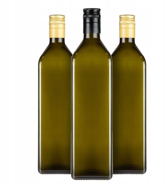 Bimberek Marasca - Olijfolie Fles - 1L - Olijfgroen - Decoratief Design