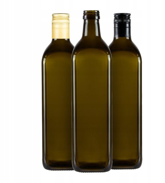 Bimberek Marasca - Olijfolie Flessen - 750ml - Olijfgroen - Grijs Glas van Bimberek Marasca
