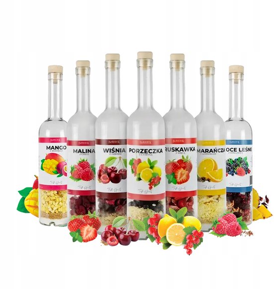 Bimberek - Serie - 500ml Fles voor Huisgemaakte Likeur - Liofiliseerde Vruchten