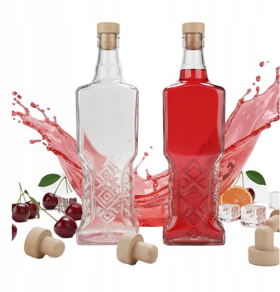 Bimberek Ukrainka - Glazen Fles - 500ml - Met Kurk - Decoratief