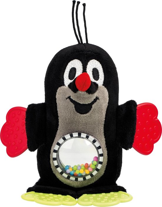 Bino Bijtring Little Mole Knuffel Junior Pluche Zwart van Bino