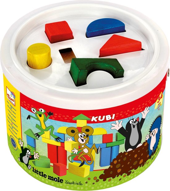 Bino Blokkenset Little Mole 18 X 14 Cm Junior Hout 30-delig van Bino