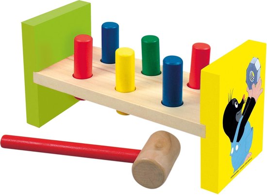Bino Hamerbank Little Mole Junior 22 X 9 X 12 Cm Hout 9-delig van Bino