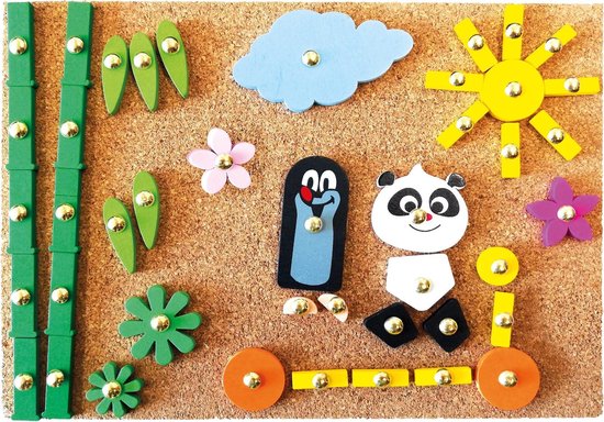 Bino Hamerspel Little Mole & Panda Junior 24 Cm Kurk 2-delig van Bino
