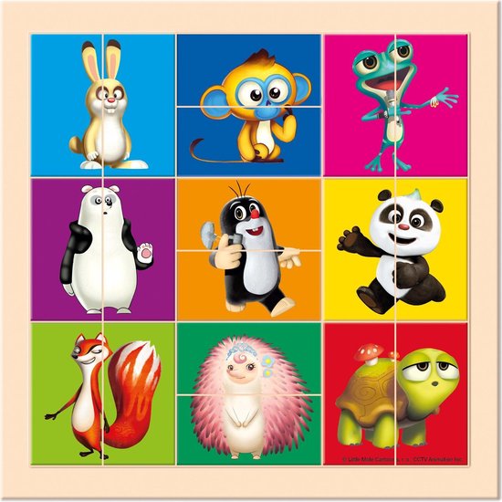 Bino Legpuzzel Little Mole & Panda Junior 20 Cm Hout 18-delig van Bino