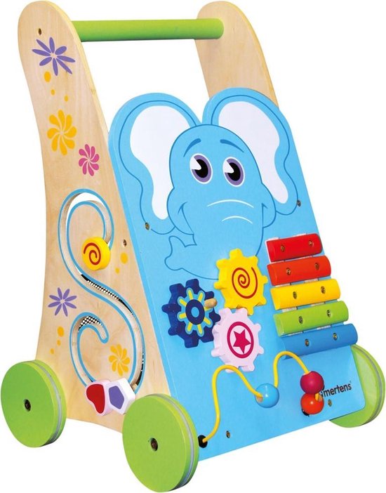 Bino-Mertens houten Activity Walker Olifant van Bino