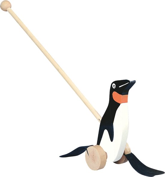 Bino Stokroller Pinguïn Junior 53 Cm Hout Naturel van Bino