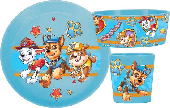 Bio Circulair Set Beker Schaal en Bord Paw Patrol - Blauw van Disney