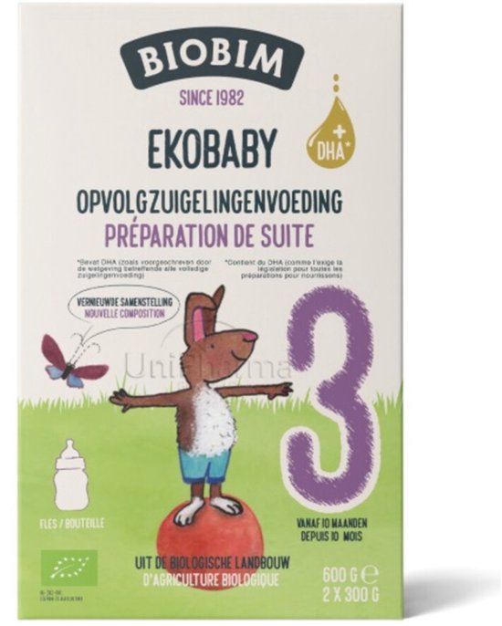 Biobim Zuigelingenvoeding 10+ mnd Ekobaby 3 - 3 x 600 gr - Voordeelverpakking