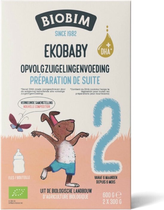 Biobim Zuigelingenvoeding Ekobaby 2 6+ mnd - 3 x 600 g - Voordeelverpakking van Biobim