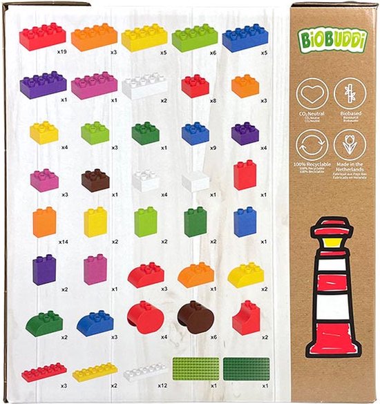 BioBuddi Big Blocks - Bouwblokken Speelgoed - Bouwset-150 blokken- van Biobuddi