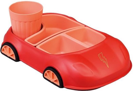 Bioloco 100% duurzame en veilige maaltijdset vorm van auto van bioloco