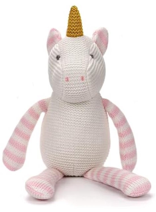 Biologisch Katoen Baby Speelgoed - Roze Eenhoorn Knuffel 18cm van Merkloos