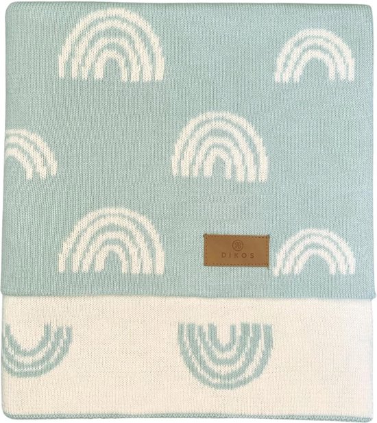 Biologisch Katoenen Babydeken 75x100cm - Knuffeldeken met Regenboogdesign voor Pasgeborenen van Little Dutch